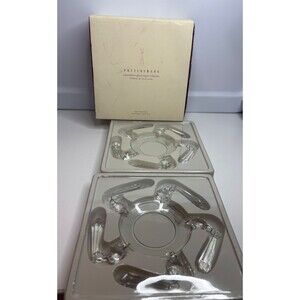 Pottery Barn Glass Chandelier Taper Bobeche Prism Lamp Candle Box of 2